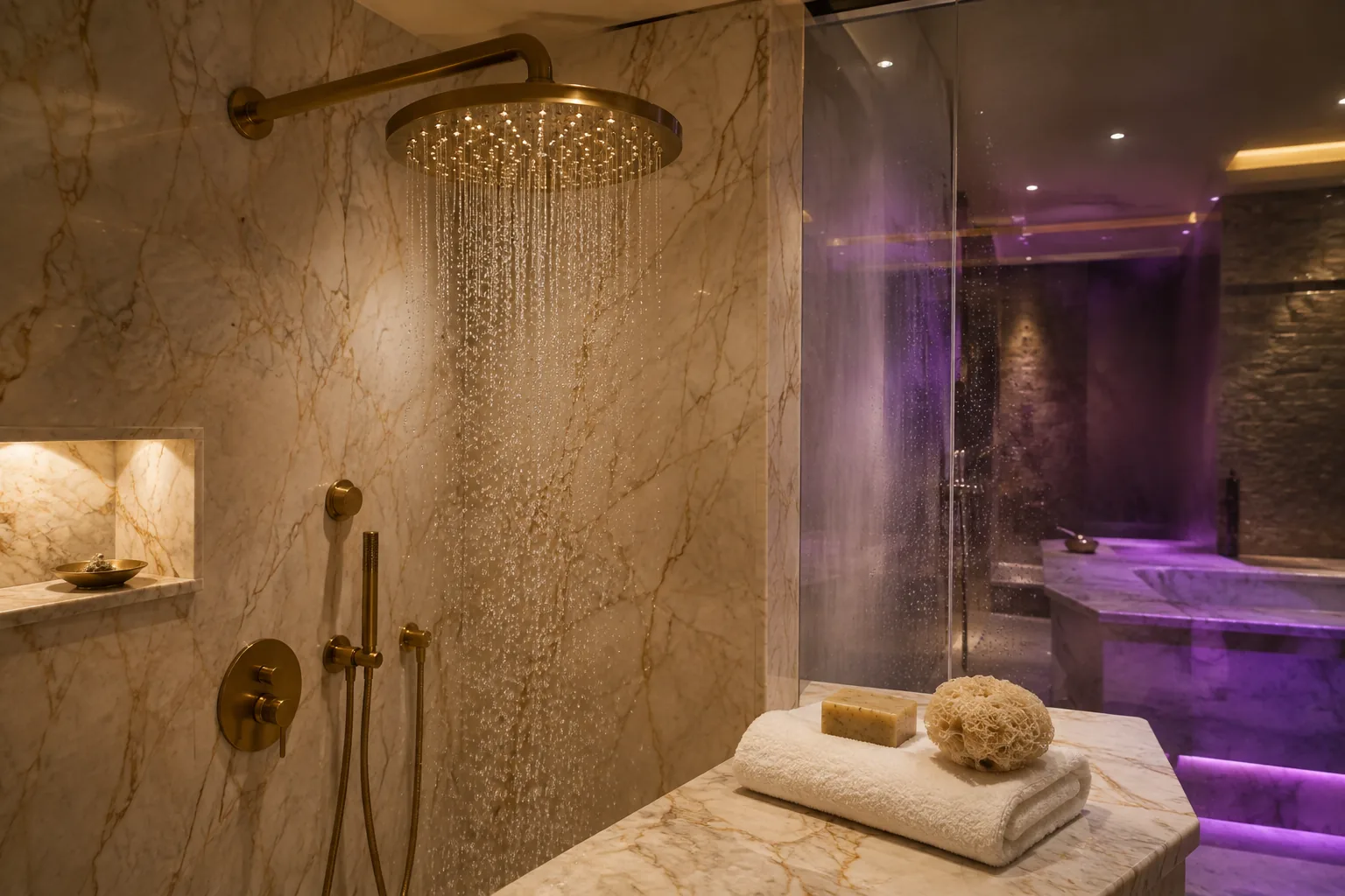 Spa duş bölümü — Lila Spa, Güngören misafirlerine hizmet veren salon